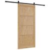 vidaXL Преплъзваща се врата Кафяво 93 x 202 см Солидно борово дърво