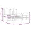 vidaXL Метална рамка за легло с горна и долна табла, бяла, 120x190 см