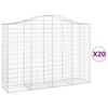 vidaXL Габионни кошници арка 20 бр 200x50x140/160см поцинковано желязо