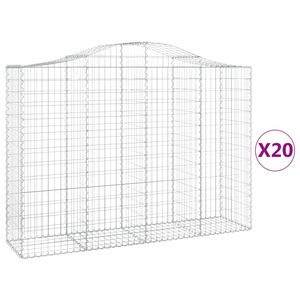 vidaXL Габионни кошници арка 20 бр 200x50x140/160см поцинковано желязо