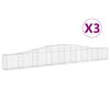 vidaXL Габионни кошници арка 3 бр 400x30x40/60 см поцинковано желязо