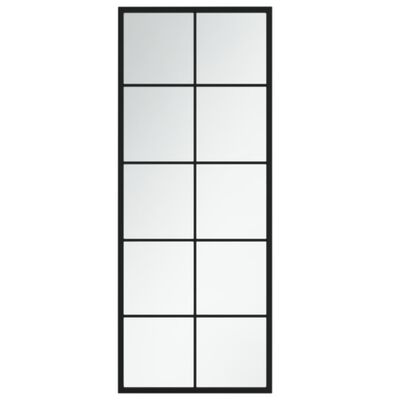vidaXL Огледало за стена, черно, 100х40 см, метал
