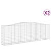 vidaXL Габионни кошници арка 2 бр 400x50x120/140см поцинковано желязо