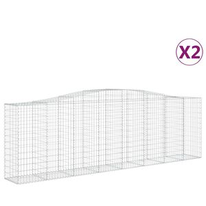 vidaXL Габионни кошници арка 2 бр 400x50x120/140см поцинковано желязо