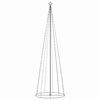 vidaXL Коледна елха конус, 330 LED цветни, декорация, 100x300 см