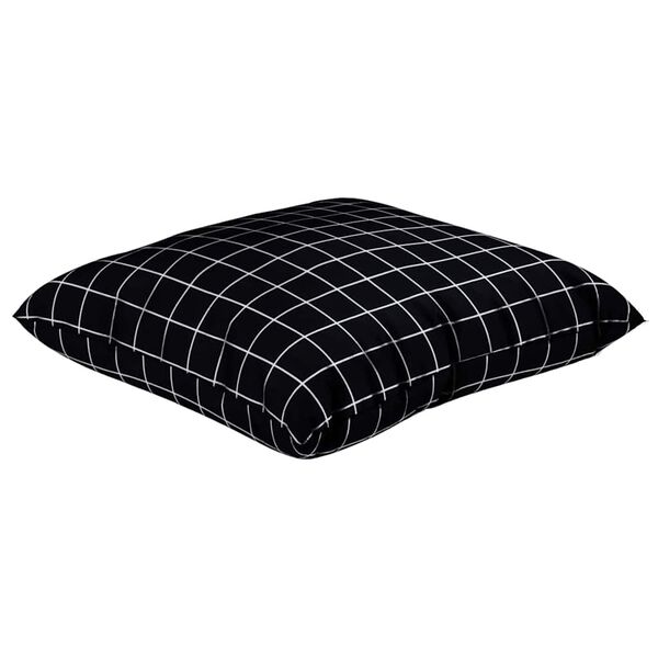 vidaXL Пухени възглавници 4 pcs Черна квадратна шарка 50 x 50 cm