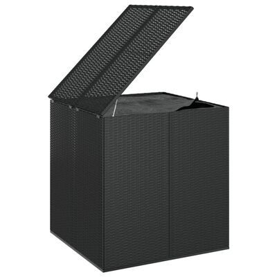 vidaXL Кутия за градински възглавници PE Ратан 100x97,5x104 см черна