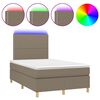 vidaXL Боксспринг легло с матрак и LED, таупе, 120x190 см, плат