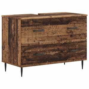 vidaXL Шкаф за мивка в баня HAARLEM Старо дърво 82 x 41 x 58,5 см