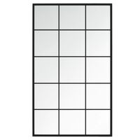 vidaXL Огледало за стена, черно, 100x60 см, метал