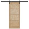 vidaXL Преплъзваща се врата Кафяво 86 x 211 см Солидно борово дърво