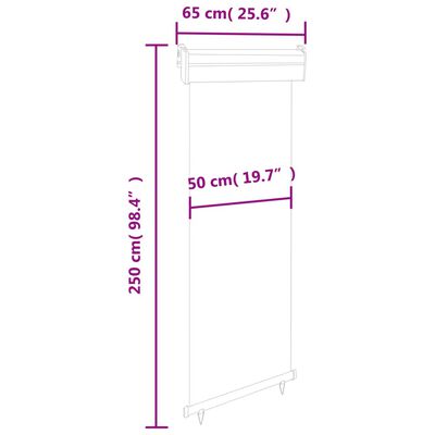 vidaXL Вертикална тента за балкон, 65x250 см, сива