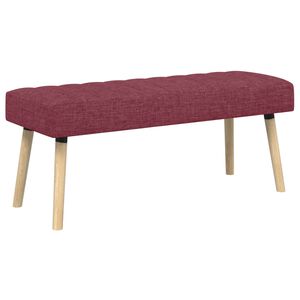 vidaXL Пейка с канали Виненочервен 110 x 40 x 46 cm Текстил