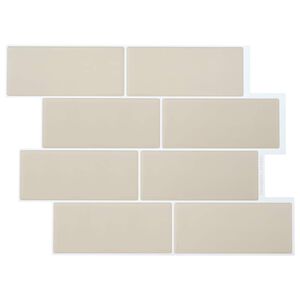 vidaXL Плочка метро 50 pcs Бежово 29 x 21 см Полиуретан и PET