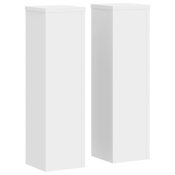 vidaXL Стойки за растения 2 бр бели 17x17x60 см инженерно дърво