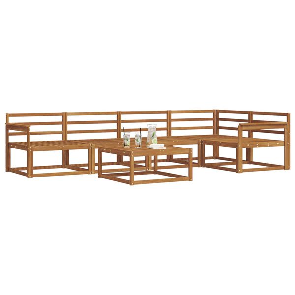 vidaXL Комплект дивани за открито 6 pcs Естествен