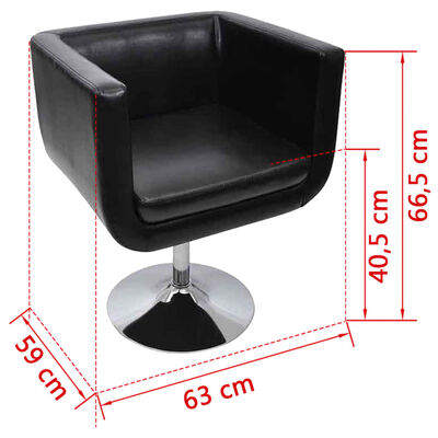vidaXL Бар стол, черен, изкуствена кожа