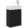 vidaXL Мивка за баня със смесител Черно 45,5 x 25,5 x 84 см