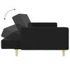 vidaXL 2-местен диван с табуретка, Черен, текстил