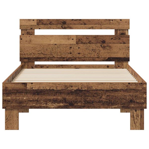 vidaXL Рамка за легло Старо дърво 98.5 x 200 см Инженерно дърво