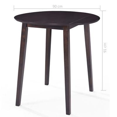 vidaXL Комплект бар маса и столове, 5 части, дървен масив, тъмнокафяв