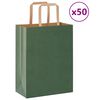 vidaXL Хартиени торбички 50 бр с дръжки зелени 21x11x28 см