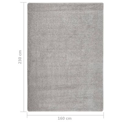 vidaXL Шаги килим, светлосив, 160x230 см, противоплъзгащ