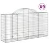 vidaXL Габионни кошници арка 9 бр 200x50x100/120 см поцинковано желязо