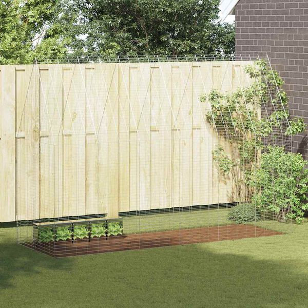 vidaXL Клетка за заек Сребрист 300 x 100 x 210 см