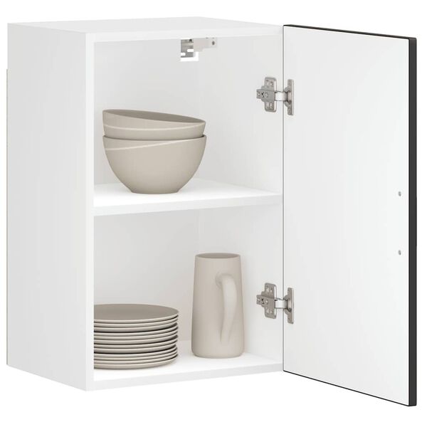 vidaXL Кухненски стенен шкаф Porto, черен, инженерно дърво