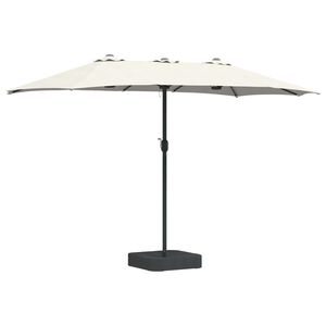 vidaXL Градински парасол Пясъчен и антрацитен 385 x 209 x 244 см
