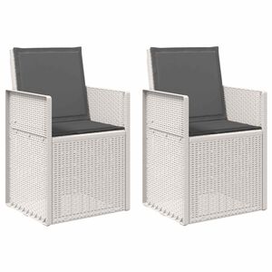 vidaXL Градински Dining Столове 2 бр. Бяло и антрацит ПП