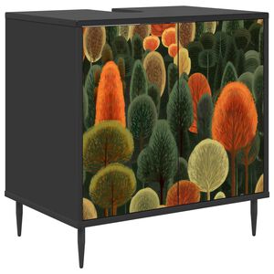 vidaXL Шкаф за баня ZAANDAM Черен дъб 60 x 40 x 61 см