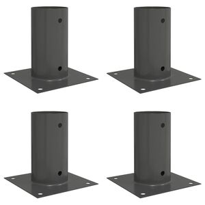 vidaXL Кръгъл наземен анкер 4 pcs Антрацит 15 x 15 x 15 см Метал