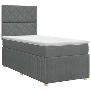 vidaXL Континентално легло с матрак Тъмносиво 80 x 200 cm Текстил