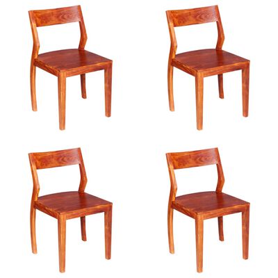 vidaXL Трапезни столове, 4 бр, акациево дърво масив, шишам