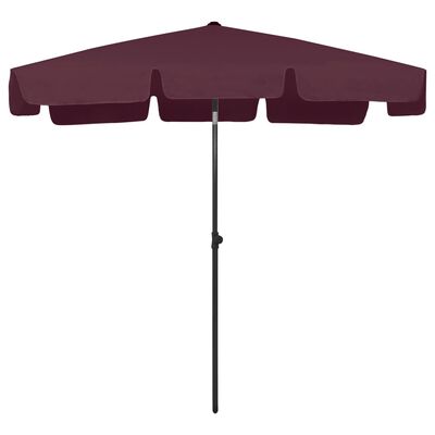 vidaXL Плажен чадър бордо червено 200x125 см