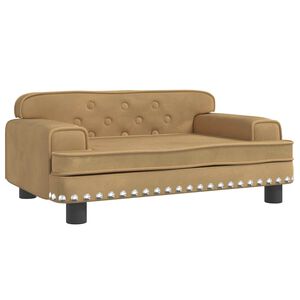 vidaXL Кучешко легло Кафяв 70x45x30 см кадифе