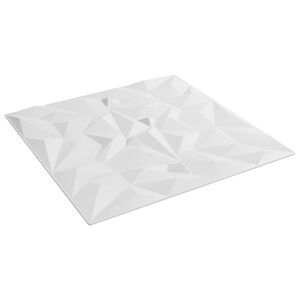 vidaXL Стенни панели 12 бр. 50 x 50 cm Бяло XPS Пяна