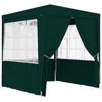 vidaXL Професионална парти шатра със стени 2,5x2,5 м зелена 90 г/м²