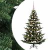 vidaXL Изкуствена коледна елха с топки 120 см 150 LED светодиода