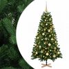 vidaXL Изкуствена коледна елха с топки 120 см 150 LED светодиода