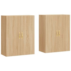 vidaXL Стенни шкафове, 2 бр, дъб сонома, 69,5x34x90 см