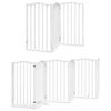 vidaXL Сгъваема преграда за кучета с врата 9 панела бял 450 см топола
