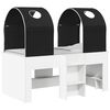 vidaXL Легло с тунел 4 pcs Бяло и черно Инженерна дървесина