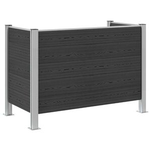 vidaXL Оградка за кошче Сиво 161 x 85 x 115 см Алуминий и WPC
