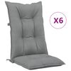 vidaXL Възглавници за градински столове 6 бр сиви 120x50x7 см плат