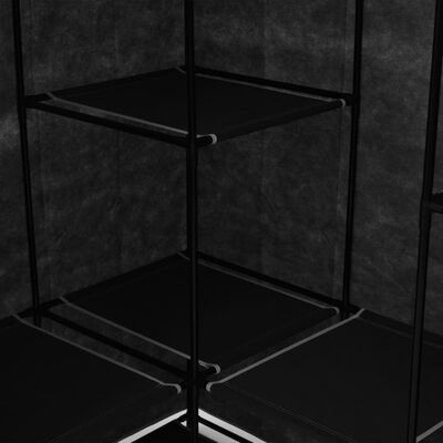 vidaXL Ъглов гардероб, черен, 130x87x169 см