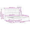 vidaXL Легло с етажерка за книги, без матрак, 140x200 см, бор масив