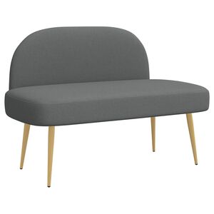 vidaXL Мек бенч с облегалка Тъмносиво 110 x 60 x 76 cm